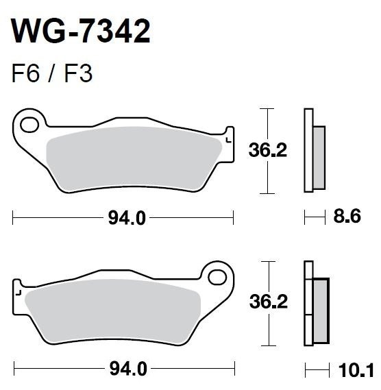 Тормозные колодки WRP WG-7342-F3 (FDB2039 / FDB2018 / FA181 / FA245 / FA363)