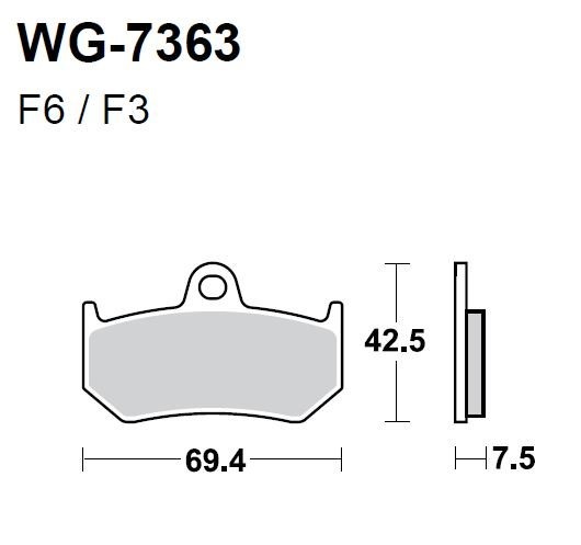 Тормозные колодки WRP WG-7363-F3 (FDB2198 / FA320)