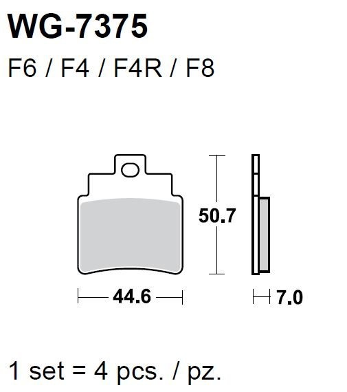 Тормозные колодки WRP WG-7375-F4 (FDB2141 / FA355)