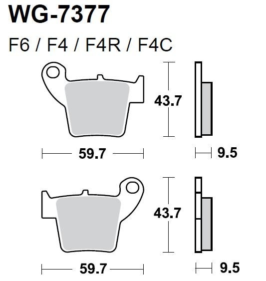 Тормозные колодки WRP WG-7377-F4 (FDB2139 / FA346)