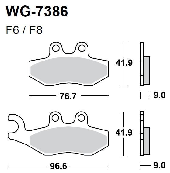Тормозные колодки WRP WG-7386-F8 (FDB2142 / FA353)