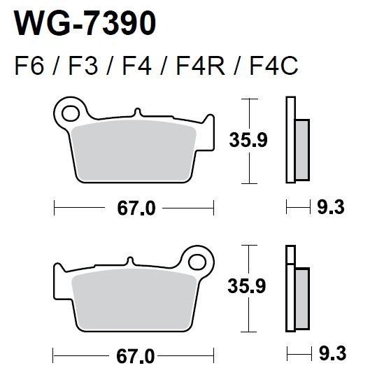 Тормозные колодки WRP WG-7390-F4R (FDB2162 / FA367)