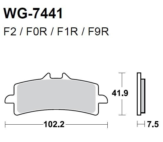 Тормозные колодки WRP WG-7441-F2 (FDB2260 / FDB2218 / FA447)