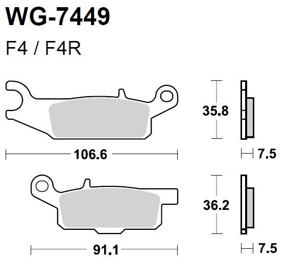 Тормозные колодки WRP WG-7449-F4 (FDB2230 / FA444)