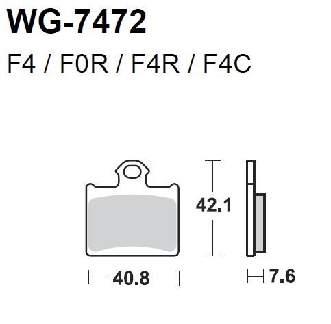 Тормозные колодки WRP WG-7472-F4 (FDB2257 / FA602)