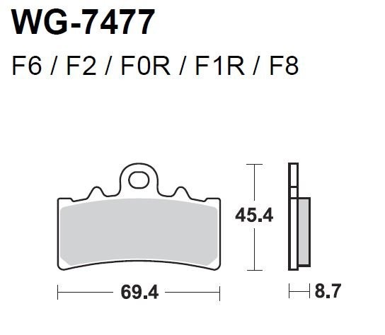 Тормозные колодки WRP WG-7477-F2 (FA606)