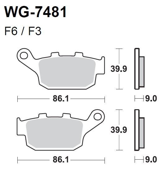 Тормозные колодки WRP WG-7481-F3 (FDB2258 / FDB531 / FA140 / FA496)