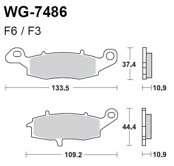 Тормозные колодки WRP WG-7486-F3 (LMP486 SR)