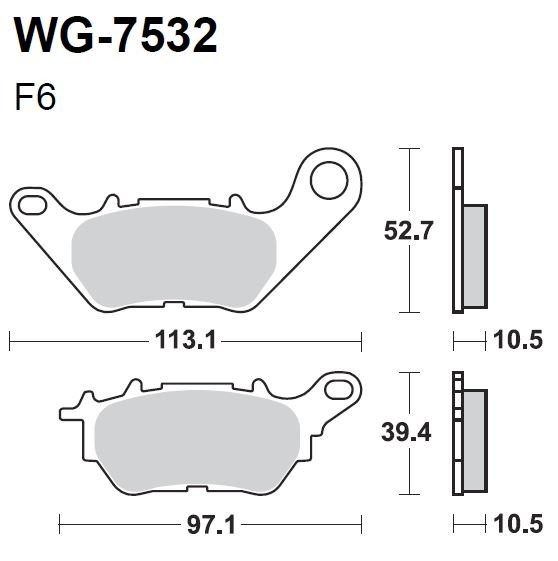 Тормозные колодки WRP WG-7532-F6 (LMP532 ST)