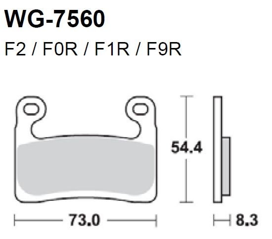 Тормозные колодки WRP WG-7560-F2 (LMP560 SF / LMP560 SFP)