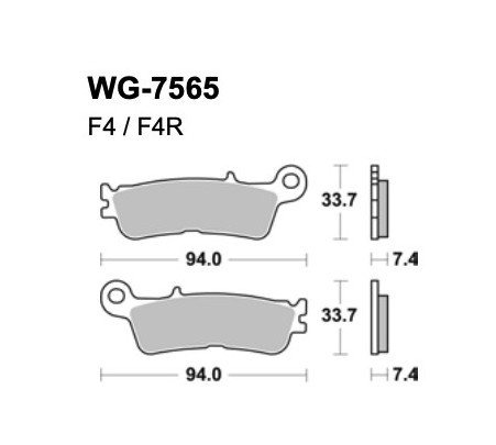 Тормозные колодки WRP WG-7565-F4R (LMP565 ORR)