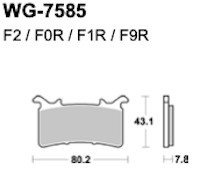 Тормозные колодки WRP WG-7585-F1R (LMP585 CRR)