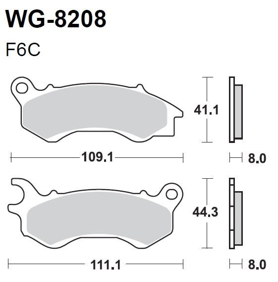 Тормозные колодки WRP WG-8208-F6C (FDB2256)