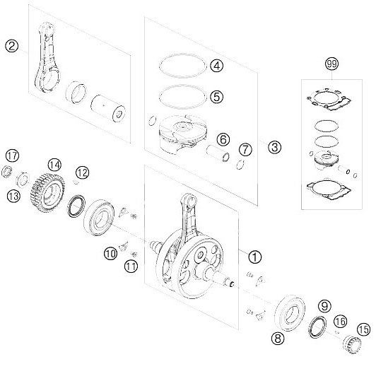 Шестерня коленвала OEM KTM 78032032100