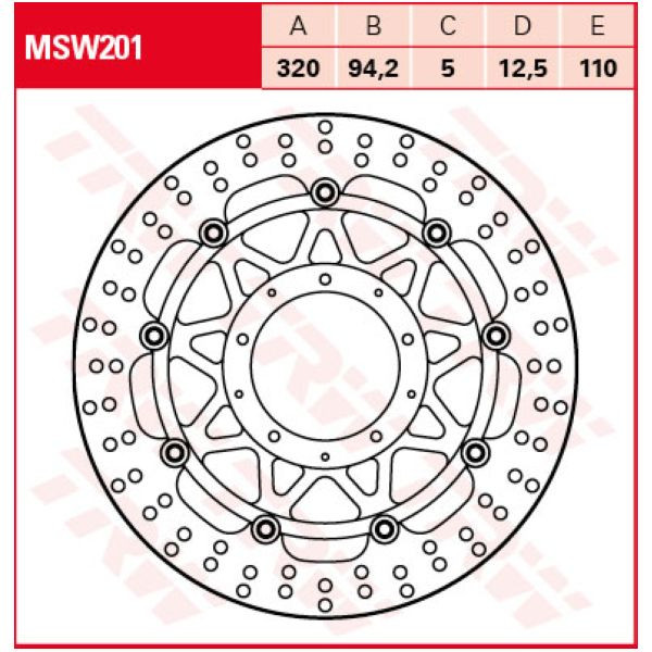 Тормозной диск для мотоциклов Lucas TRW MSW201