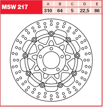 Тормозной диск для мотоциклов Lucas TRW MSW217