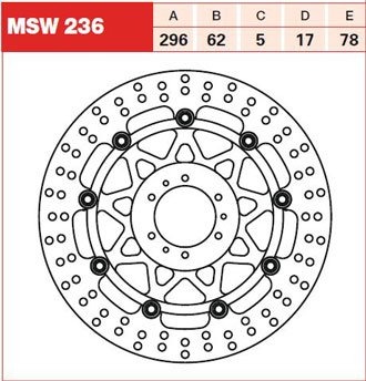 Тормозной диск для мотоциклов Lucas TRW MSW236