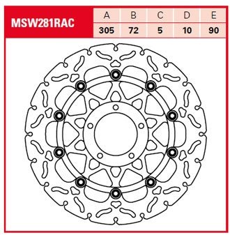 Тормозной диск для мотоциклов Lucas TRW  MSW281RAC