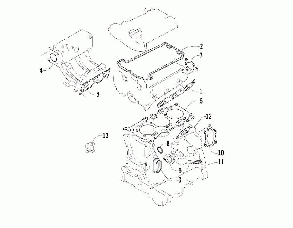 Прокладка выпускного коллектора Arctic Cat OEM 3006-879