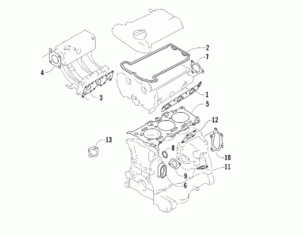 Прокладка выпускного коллектора Arctic Cat OEM 3006-879