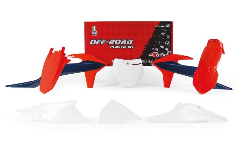 Rtech R-KITKTM-OEM-601 Комплект пластика KTM SX125-250/SXF/XC/XC-F250-450 19-21 # SXF250FE 18-21 оранжевый-синий-белый