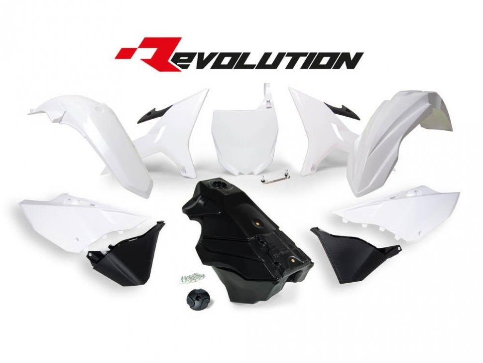 Комплект пластика YZ125-250 02-18 Revolution белый