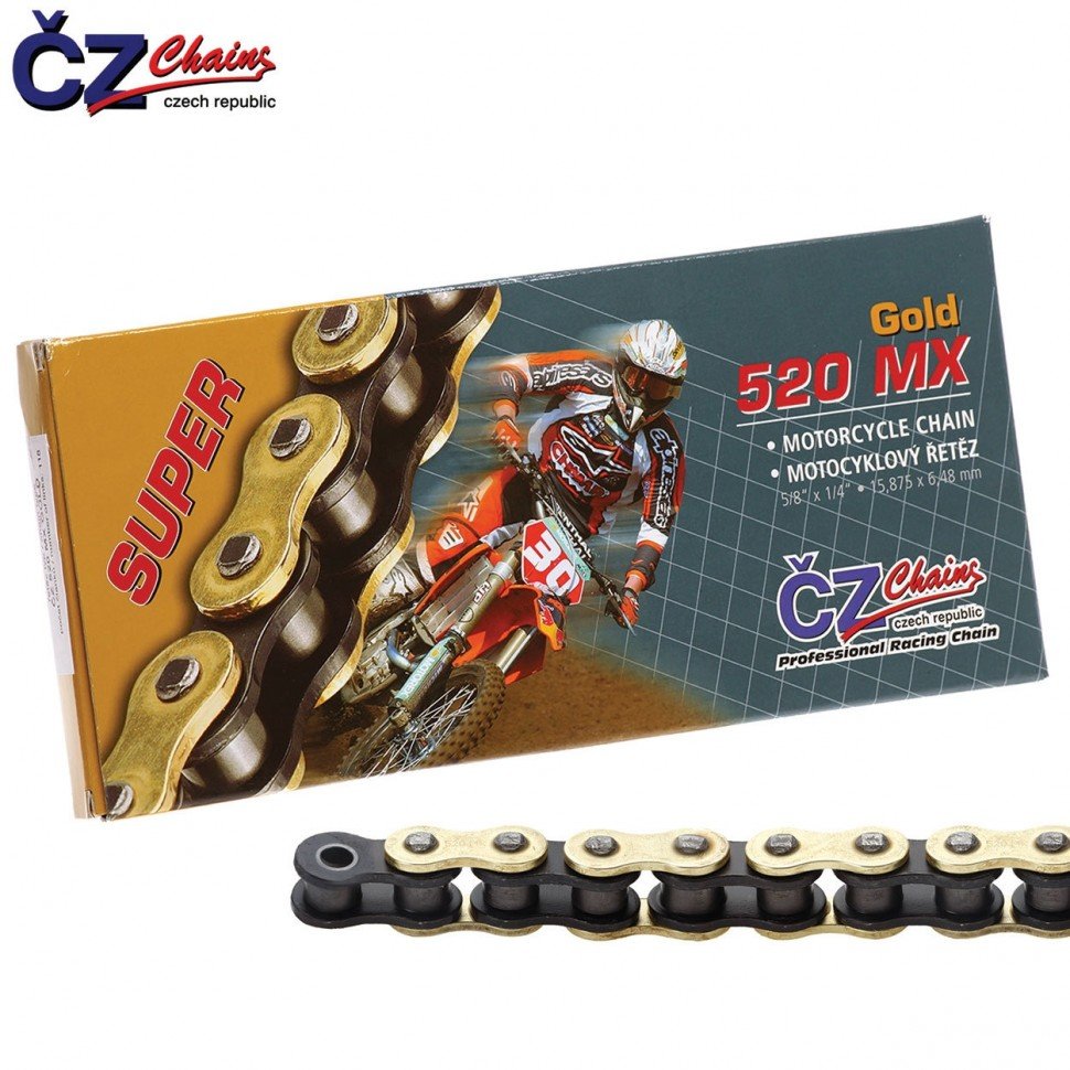 Цепь привода CZ Chains 520 MX Gold - 120 звеньев