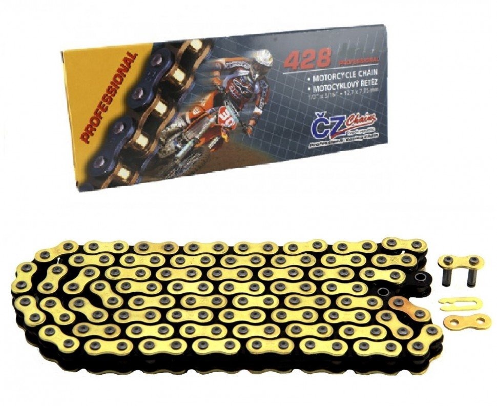 Цепь привода CZ Chains 428 MX Gold - 108 звеньев