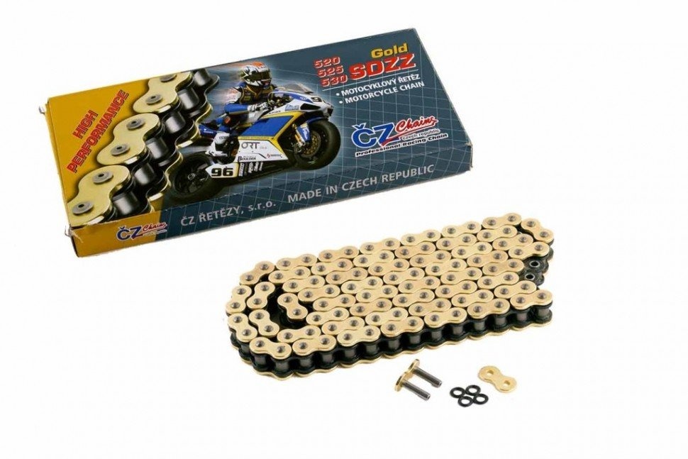 Цепь привода CZ Chains 520 SDZZ Gold - 116 звеньев (Active-Ring, усиленная)