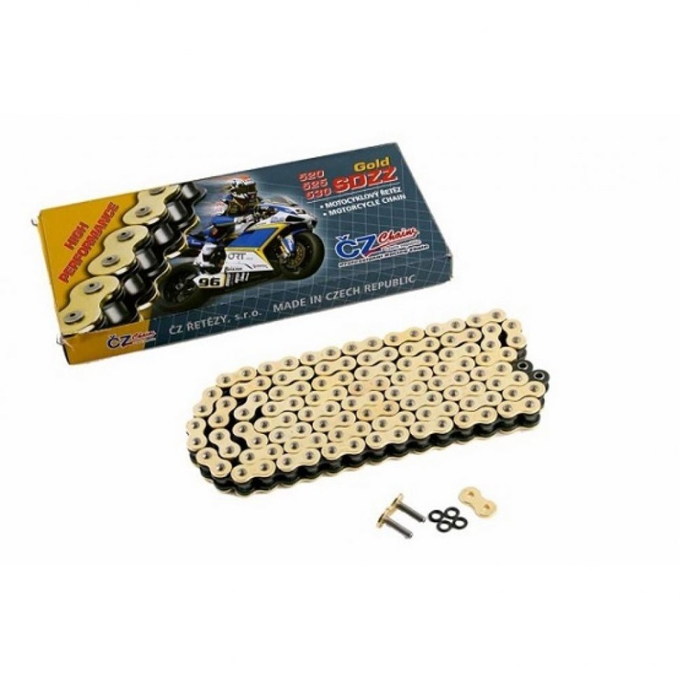 Цепь привода CZ Chains 525 SDZZ Gold - 122 звеньев (Active-Ring, усиленная)