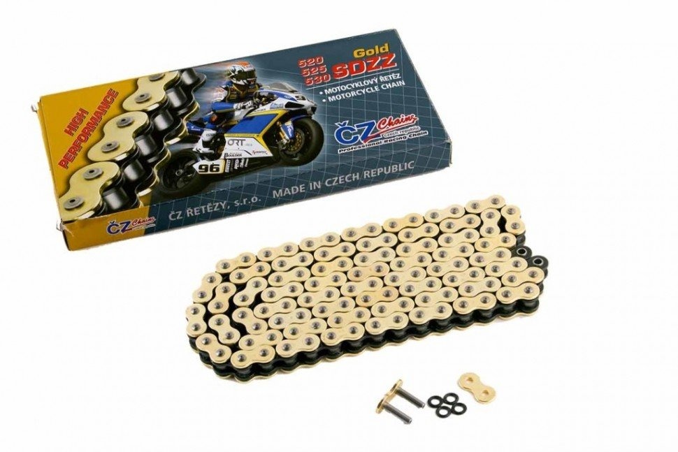 Цепь привода CZ Chains 530 SDZZ Gold - 118 звеньев (Active-Ring, усиленная)