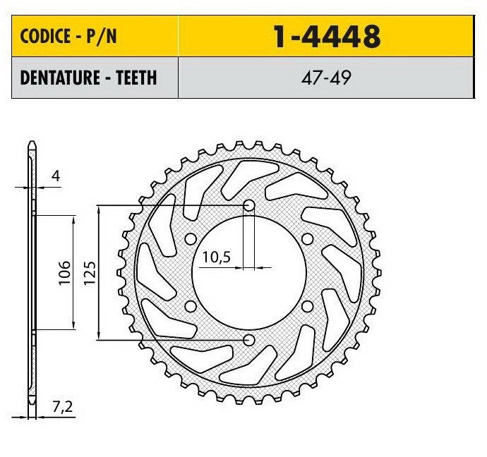 Звезда задняя SunStar 1-3631-41 стальная (JTR822.41)