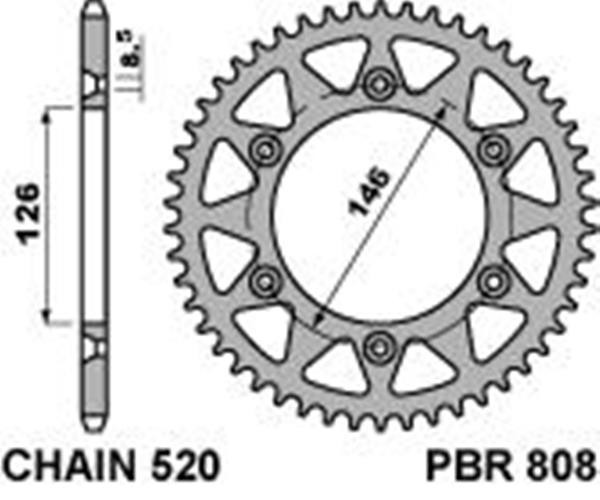 Звезда задняя PBR 808 40 C45 (JTR808.40)