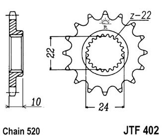 Звезда передняя JTF402.16