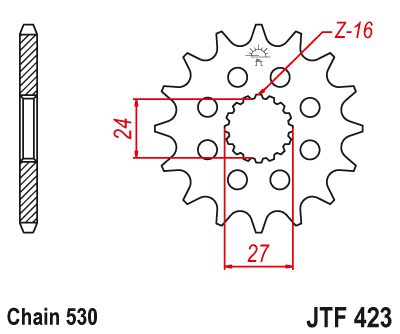 Звезда передняя JTF423.17RB