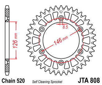 Звезда задняя JTA808.48