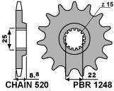 Звезда передняя PBR 1248 13 18NC (JTF1901.13)