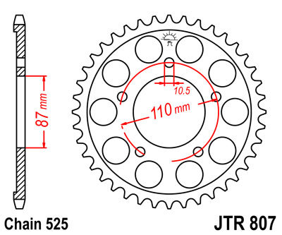 Звезда задняя JTR807.48