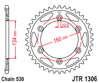 Звезда цепного привода JTR1306.42ZBK черная