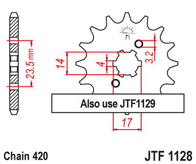 Звезда передняя JTF1128.11