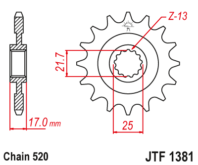 Звезда передняя JTF1381.16
