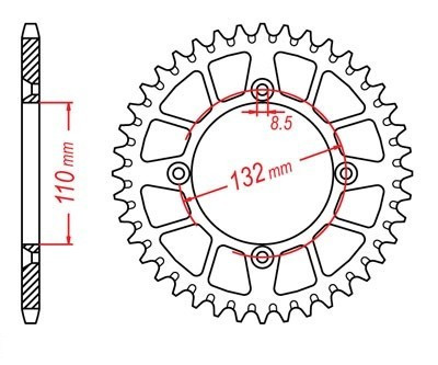 Звезда задняя PBR 4486 48 L (JTA895.48)