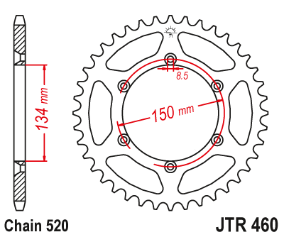 Звезда задняя JTR460.48SC