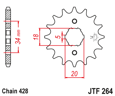 Звезда передняя JTF264.17