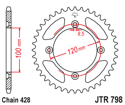 Звезда задняя JTR798.49