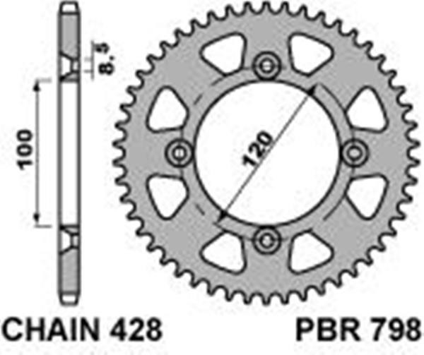 Звезда задняя PBR 798 52 C45 (JTR798.52)