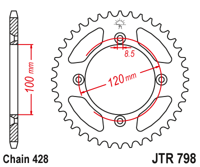 Звезда задняя JTR798.48ZBK