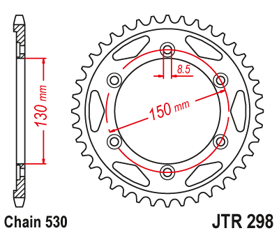 Звезда задняя JTR298.40