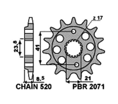 Звезда передняя PBR 2071 C14  (JTF1322.14)