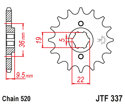 Звезда передняя JTF337.13